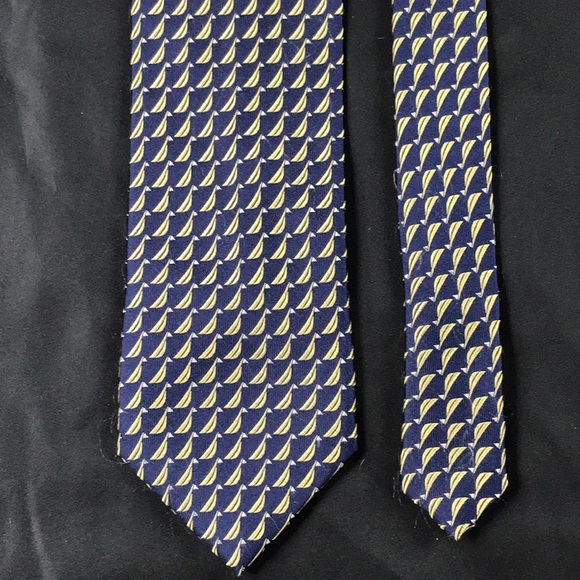 🔴 NAUTICA ship logo Tie navy with yellow ships - Picture 5 of 6